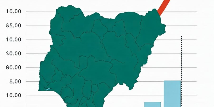 Nigeria's Mining Industry: Steady Growth and Investment Opportunities A detailed graph depicting the steady upward trend of Nigeria's mining industry, with a green section highlighting potential areas for investment.