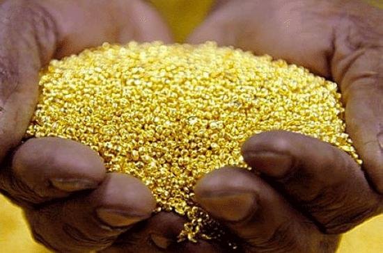 Gold nuggets, showcasing Nigeria's abundant mineral wealth.