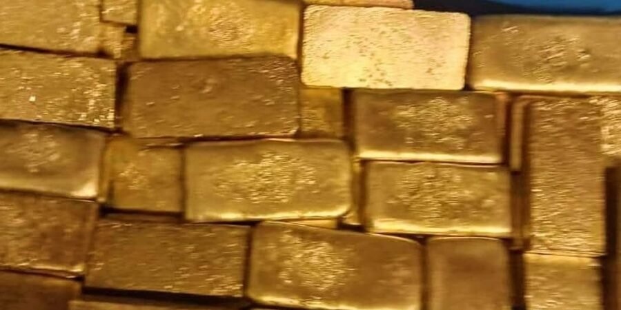 Nigerian Gold bars, gleaming and precious, symbolizing wealth and prosperity.