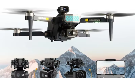 Drones revolutionize Nigerian mining with precision monitoring, ensuring eco-friendly and efficient operations across the nation’s mineral-rich landscapes. A sleek, modern drone equipped with advanced environmental monitoring sensors for mining site .