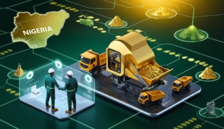 The Nigerian Mineral Exchange (NME) is revolutionizing solid minerals trade in Nigeria through technology-driven connections Digital representation of Nigeria’s mining ecosystem connected through the Nigerian Mineral Exchange (NME) platform
