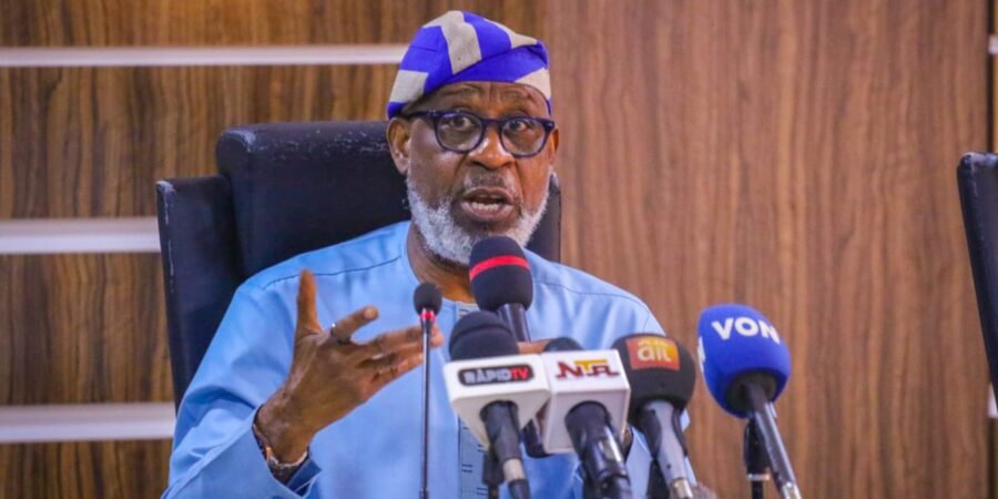 Minister of Solid Minerals Development, Dr. Dele Alake, delivers a keynote address at the National Steel Summit in Abuja, where he announced the revocation of 1,000 dormant mining licenses to curb speculation and promote genuine mining activities. Dr. Dele Alake, Nigeria's Minister of Solid Minerals Development, speaks at the National Steel Summit, announcing the government's plan to revoke 1,000 dormant mining licenses.