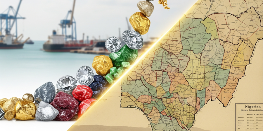 The two sides of the mineral business. This image visually explains the difference between the NEPC's export promotion role and the MCO's mining license administration. A split-image infographic contrasting the NEPC and MCO. The left side shows minerals on an upward graph, representing export growth. The right side shows a map of Nigeria and a mining site, representing mineral land allocation.