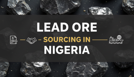 image showing Nigerian lead ore with overlay text: lead ore sourcing in Nigeria.