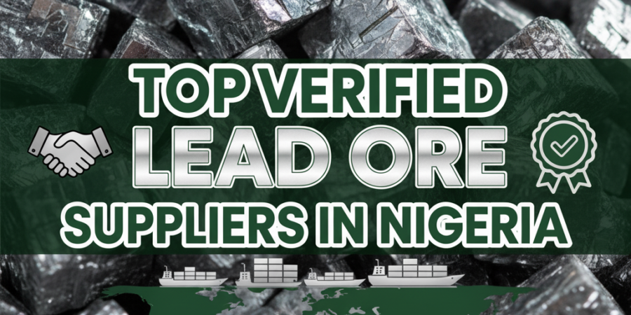 Blog cover showing Nigerian lead ore with overlay text: Top Verified Lead Ore Suppliers in Nigeria: How to Choose the Right Partner.