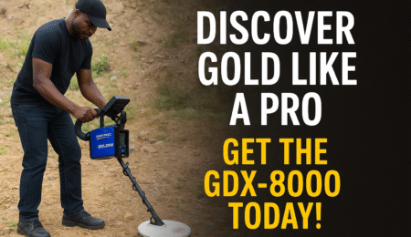 A Nigerian gold miner using the GDX-8000 gold detector in the field, demonstrating its superior performance and depth detection.