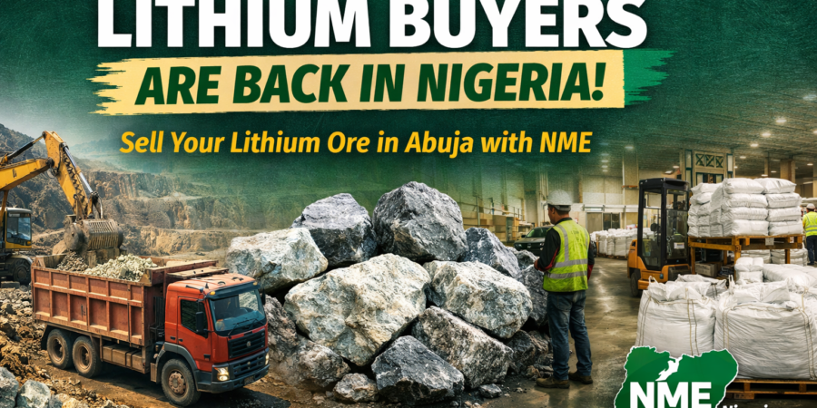 Lithium ore buyers in Nigeria accepting low and high grade lithium in Abuja through Nigerian Mineral Exchange with fast testing and payment