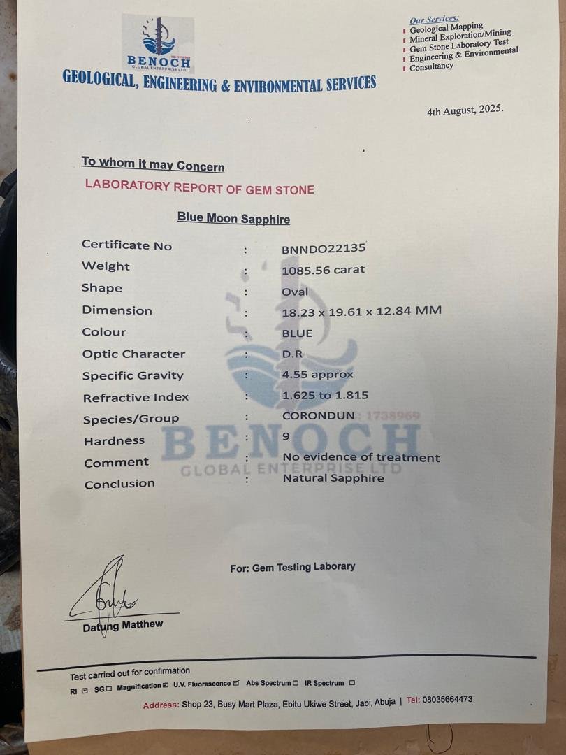 Blue moon sapphire